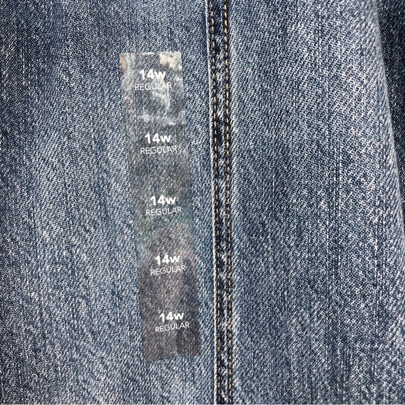 m jeans by maurices Cotton Wide Leg Nonstretch High Rise Blue Jean 14w - Picture 3 of 14